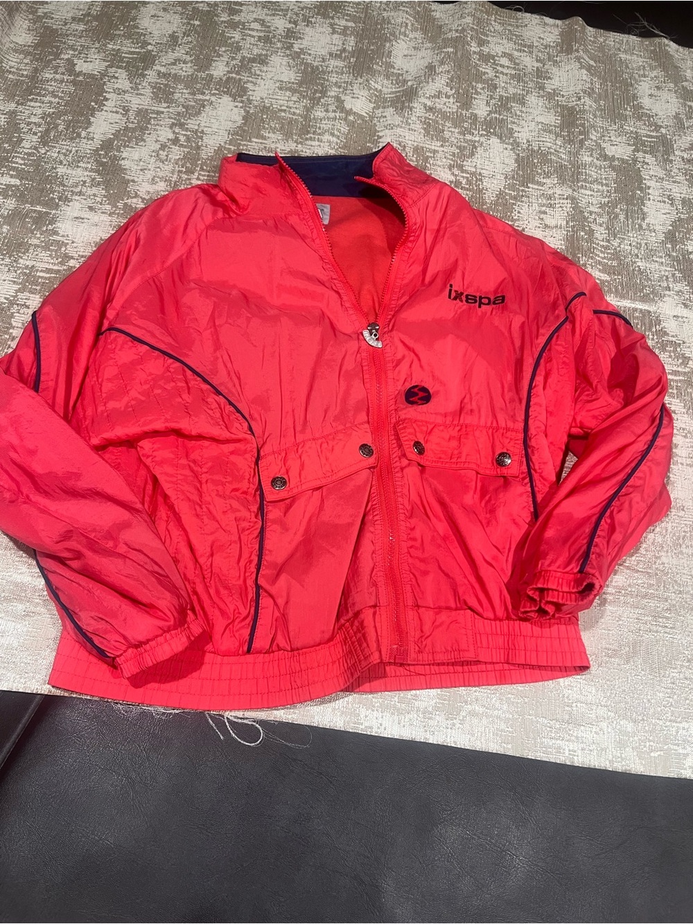 IXSPA Pink Windbreaker Jacket Full Zip Lined Stand-Up Collar Size S